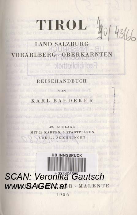 Reiseliteratur: Baedeker, 1956; © Digitalisierung: Veronika Gautsch, www.SAGEN.at
