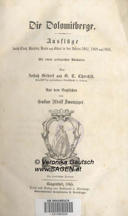 Reiseliteratur: Churchill, 1865; © Digitalisierung: Veronika Gautsch, www.SAGEN.at
