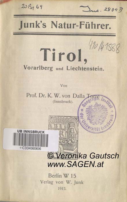 Reiseliteratur: Dalla Torre, 1913; © Digitalisierung: Veronika Gautsch, www.SAGEN.at