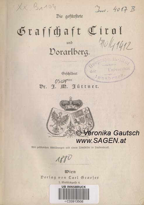 Reiseliteratur: Jüttner, 1880; © Digitalisierung: Veronika Gautsch, www.SAGEN.at