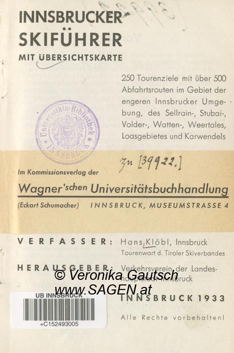 Reiseliteratur: Klöbl, 1933; © Digitalisierung: Veronika Gautsch, www.SAGEN.at