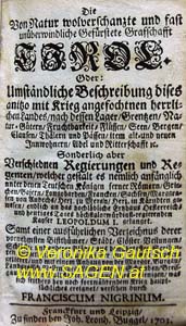 NIGRINUS Franciscus, Die von Natur aus wohl verschanzte und fast unüberwindliche gefürstete Grafschaft Tirol, 1703; © Bild: Veronika Gautsch, www.SAGEN.at