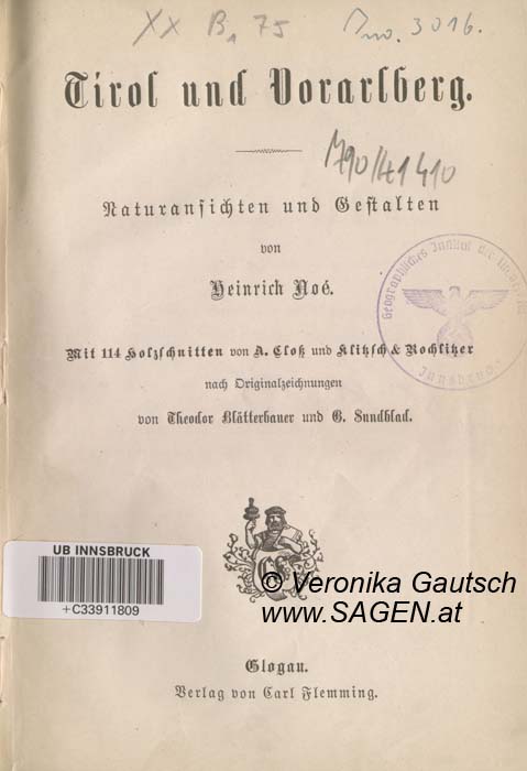 Reiseliteratur: Noe, 1876; © Digitalisierung: Veronika Gautsch, www.SAGEN.at