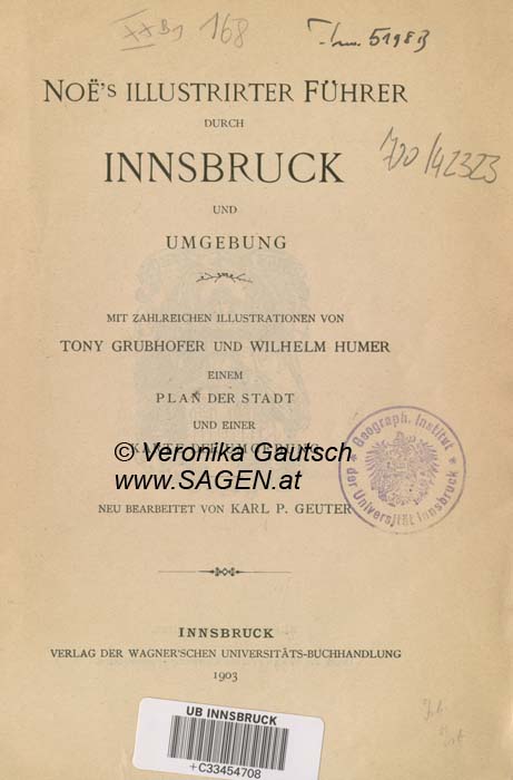 Reiseliteratur: Noe, 1903; © Digitalisierung: Veronika Gautsch, www.SAGEN.at