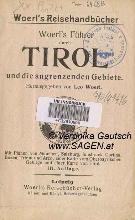 Reiseliteratur: Woerl, 1914; © Digitalisierung: Veronika Gautsch, www.SAGEN.at