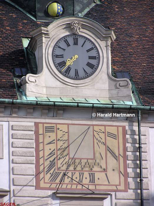 Sonnenuhr Burghof, Wien © Harald Hartmann
