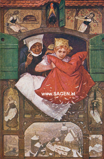 Frau Holle, Märchenpostkarte