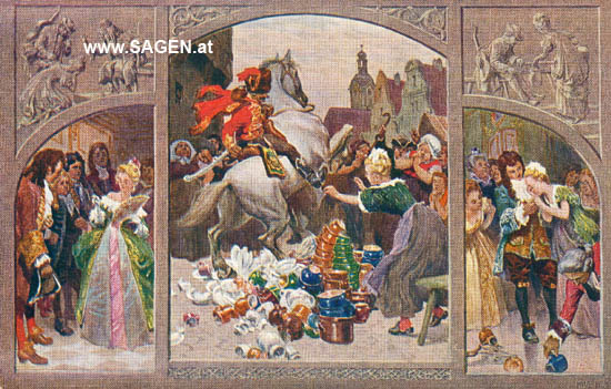 König Drosselbart, Märchenpostkarte