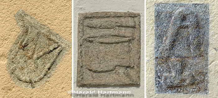 Handwerkerzeichen an der Pfarrkirche von Laimbach © Harald Hartmann