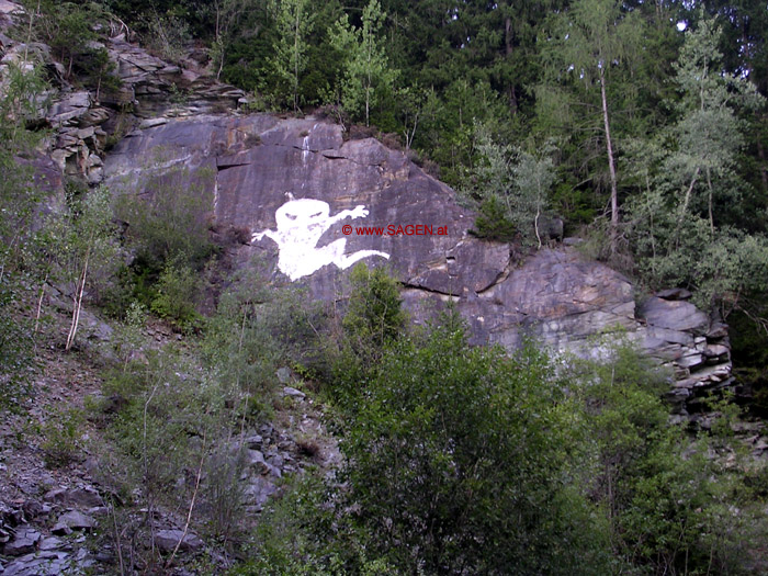 Geist in der Felswand